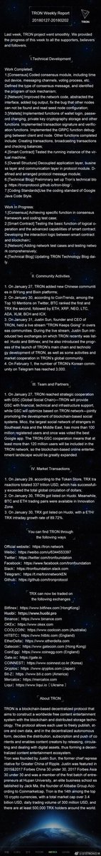 justinsuntron's tweet photo. #TRON weekly development update in #English #Spanish #Russian #Turkish #TRX $TRX https://t.co/X8Tw01nJjp