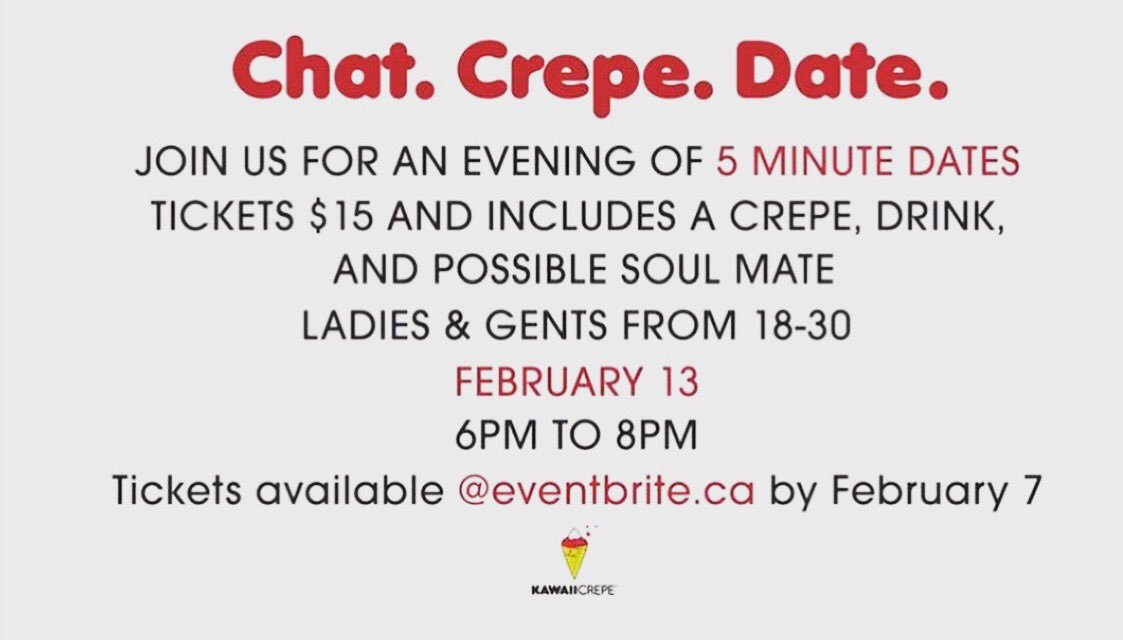 Roses are red, violets are blue tinder is great, but Kawaii is too!! #speeddating #kawaiicrepe