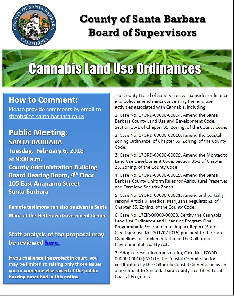 Tomorrow, the Board of Supervisors will consider ordinance &amp; policy amendments considering the land use activities associated with Cannabis.  Watching or attending the meeting? The items are not expected to be heard before 11 a.m. t.e2ma.net/message/g8l11/…