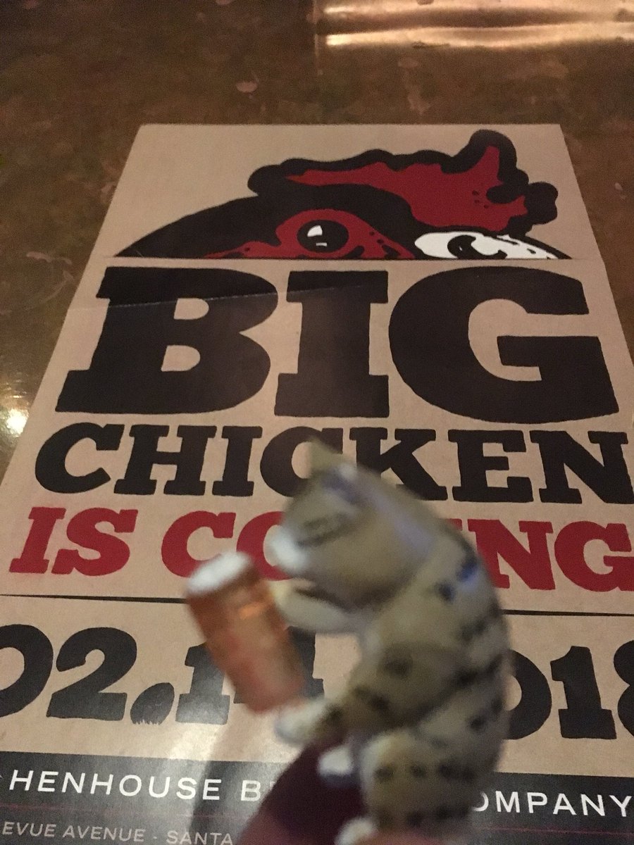 CAbeercat's tweet photo. So ready to take on @HenHouseBrewing #bigchicken #sfbeerweek @HopwaterSF #dillydillynever https://t.co/ihiT5MsKhz