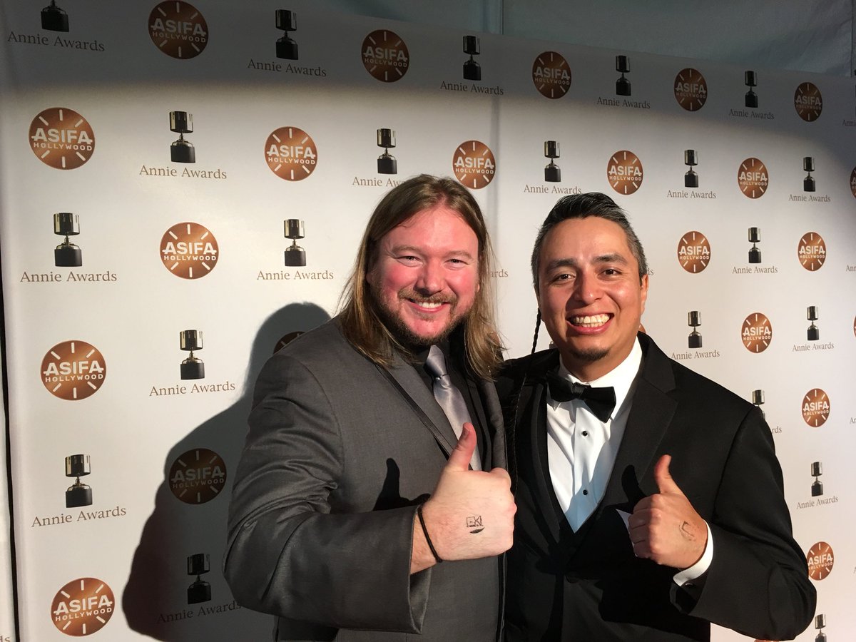 Adrian Millington and <a href="/betogilardino/">Alberto Martinez A</a> living it up on the red carpet at the Annie’s!