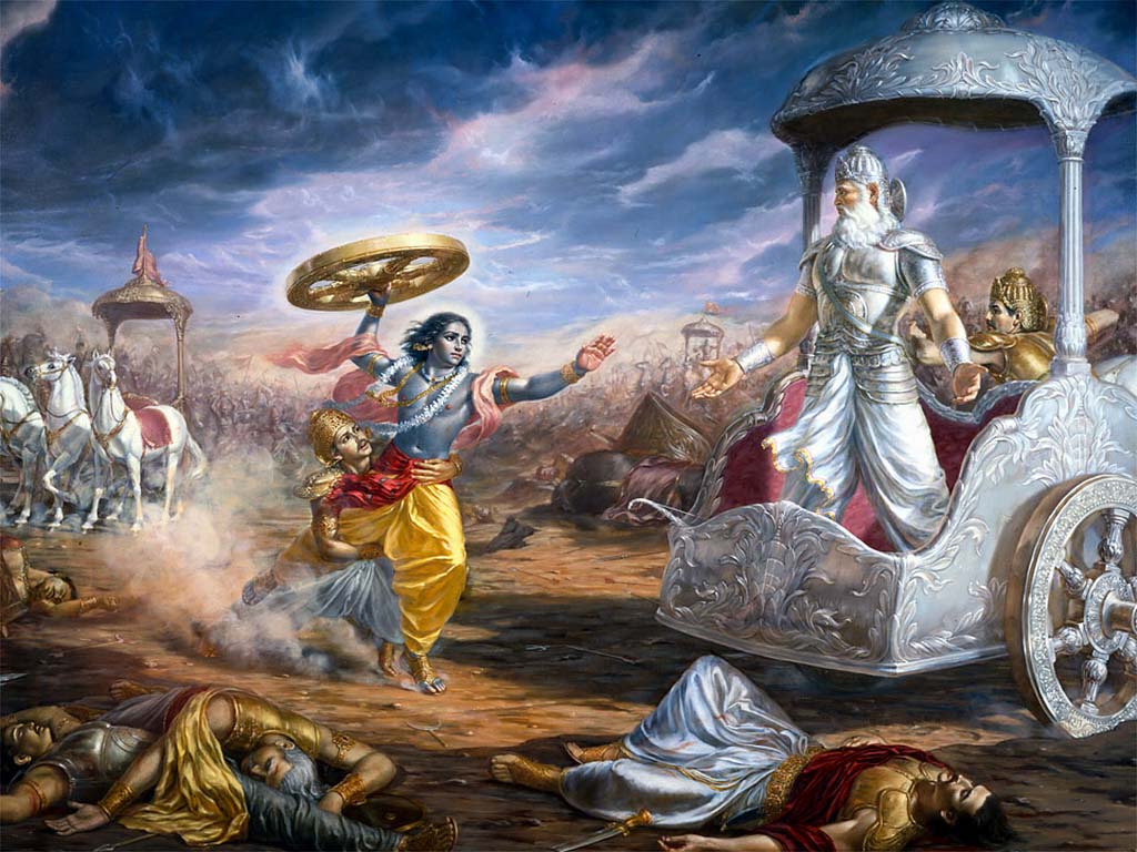 His glorious grandsire (Bhishma), the eldest of the Kauravas, in order to cheer Duryodhana, now roared like a lion and blew his conch.