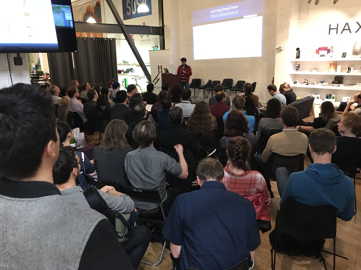 SVAI (@svairesearch) on Twitter photo We’re at <a href="/rbhar90/">Bharath Ramsundar</a>’s <a href="/deep_chem/">The DeepChem Project</a> event tonight at <a href="/indbio/">IndieBio</a>! Looking forward to the awesome lineup tonight. We’re at <a href="/rbhar90/">Bharath Ramsundar</a>’s <a href="/deep_chem/">The DeepChem Project</a> event tonight at <a href="/indbio/">IndieBio</a>! Looking forward to the awesome lineup tonight.