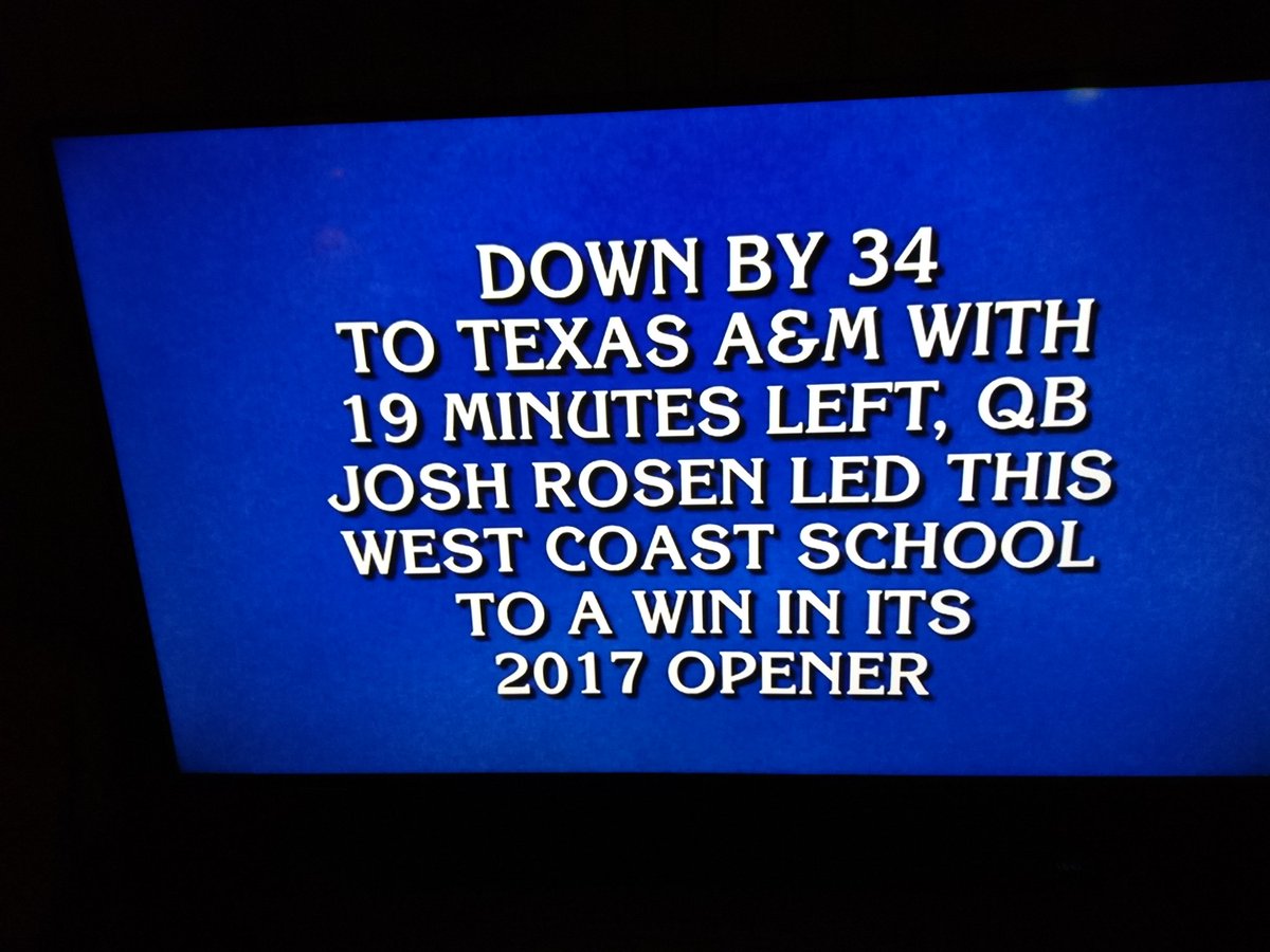 aggiegalsca's tweet image. Why you be hatin&apos;, Jeopardy?!? #aggieproblems