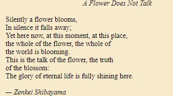A Flower Does Not Talk by Zenkei Shibayama, a Japanese Rinzai master and a significant contributor to the establishment of Zen in America
worldwisdom.com/public/slidesh… #poetry #inspirational
