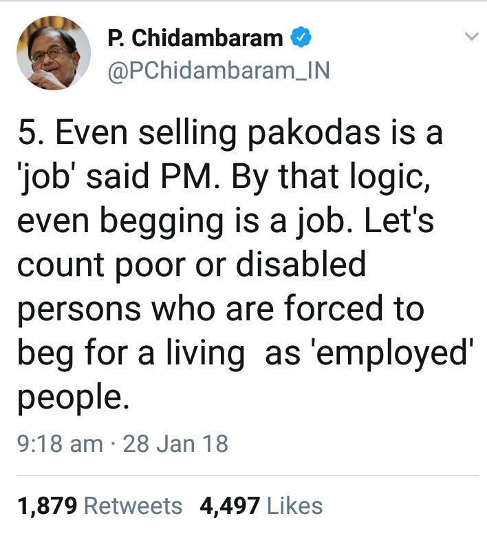 jspandey_'s tweet photo. Mark my words..This analogy by  @PChidambaram_IN  ,Pakoda seller to beggers and #POT jibe from ( RahulGandhi's #Pidi ) #DivyaSpandana is going to haunt Cong in times to come(like chai-wala self-inflicted wound of Maniaiyar)
@priyankac19
@rssurjewala 
@ajaymaken 
#PakodaSelling https://t.co/7wfeSIfZXX