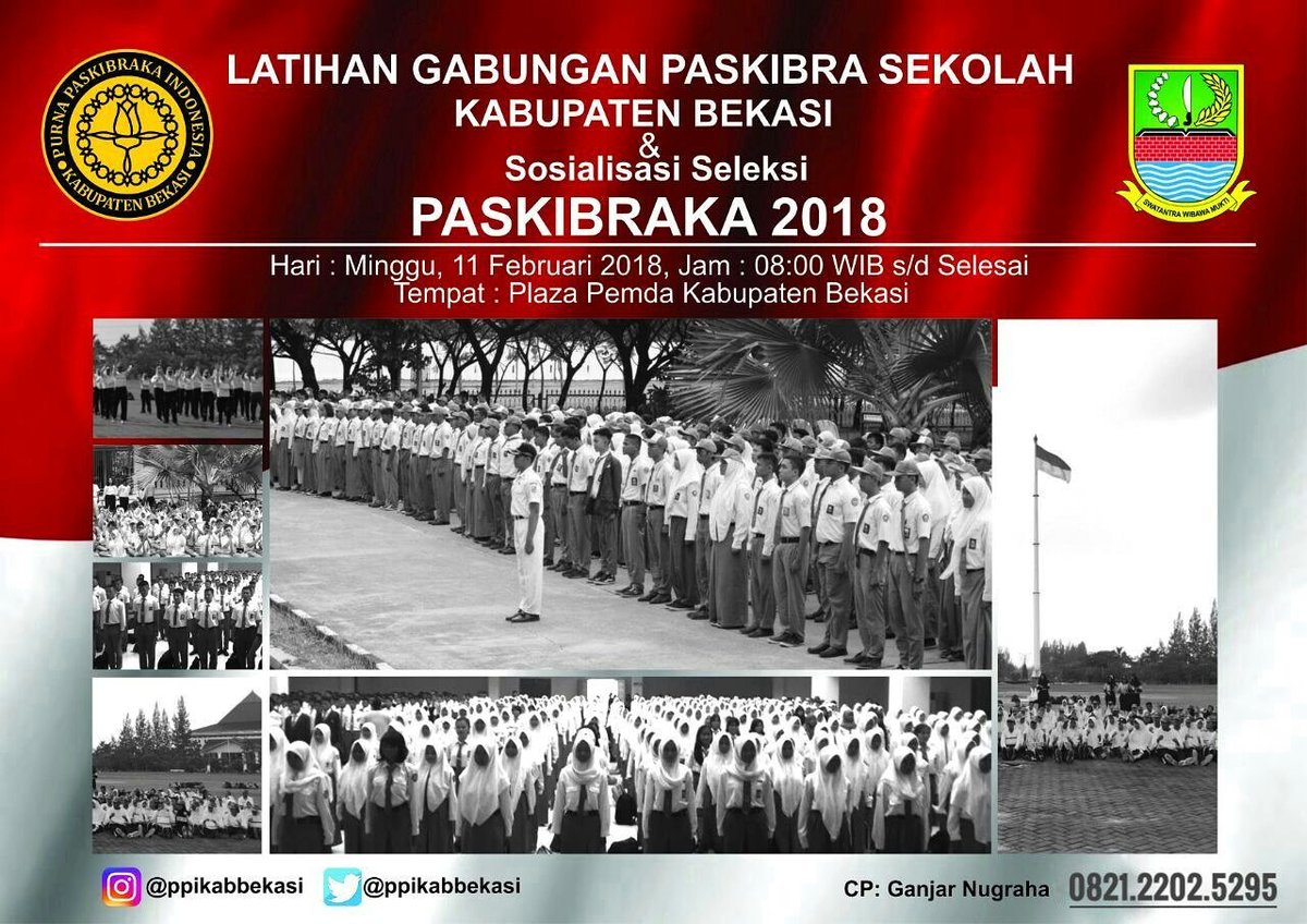 Untuk Kamu Paskibra Sekolah dan Siswa- Siswi terbaik Kab Bekasi datang dan hadiri yahhh
@paskibrakabbekasi
@seleksipaskibraka2018
