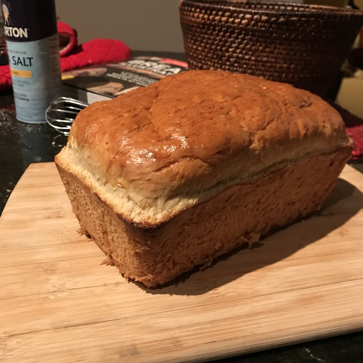 Bread #6: Easy Sandwich Bread. This is, as the title suggests, an everyday bread like you’d buy at the store for sandwiches, toast, etc. also indeed easy. It’s extremely pretty [no filter here] It has a lovely texture and is relatively fast to make because the rise is short.