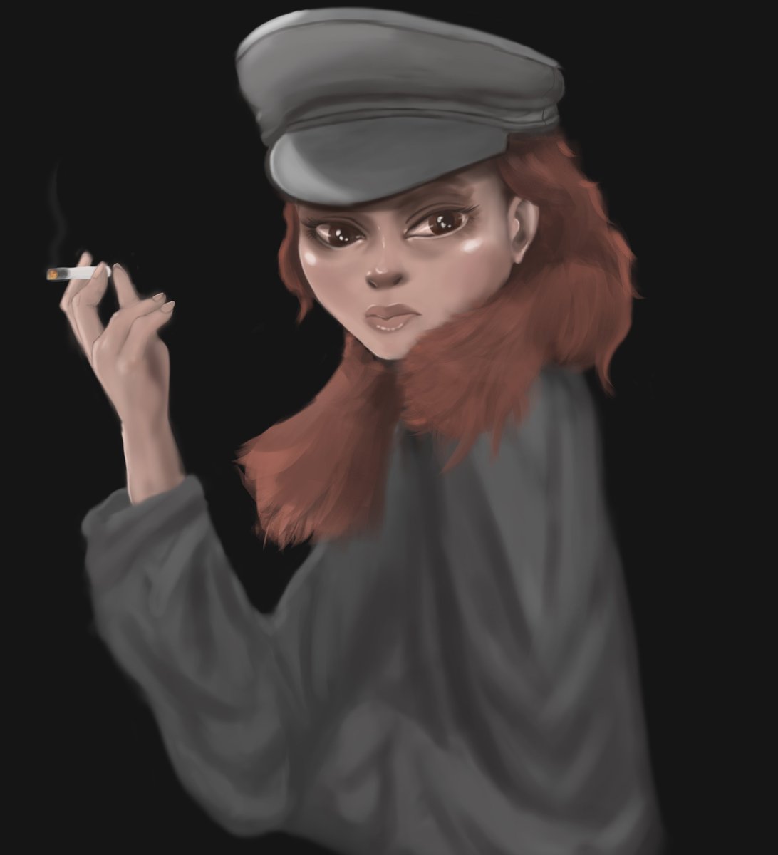 Oilbrew's tweet photo. Hm?

#2d #art #girl #woman #smoke #hat #sweater #red #redhair #browneyes #grey #painting #drawing https://t.co/OIGEWZ95js