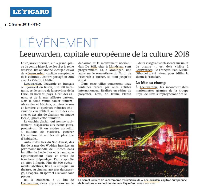 Afgelopen week verschenen in de Franse media: <a href="/LF2018/">Castello</a> op de voorpagina van de grootste nationale krant <a href="/Le_Figaro/">Le Figaro</a> , oplage 320.000 - <a href="/NBTC/">NBTC Nederlands Bureau voor Toerisme & Congressen</a> #HollandCity #spreiding #matahari