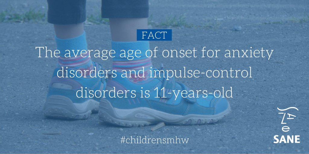 CharitySANE's tweet photo. Symptoms of #anxiety often develop in childhood. This is why early intervention is so vital. #childrensmhw https://t.co/i69Di2c8UA