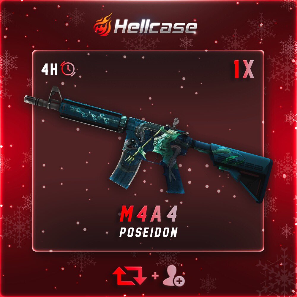 hellcase's tweet photo. ❄️M4A4 | Poseidon  #Giveaway:
 ❗️ GET MONEY FOR FREE: https://t.co/rSkv0LsJxK
⛄️ Like + RT + Follow us
⛄️ Paste your profile URL

🏆Winner in 4 hours! https://t.co/0qrCnNRA2Y