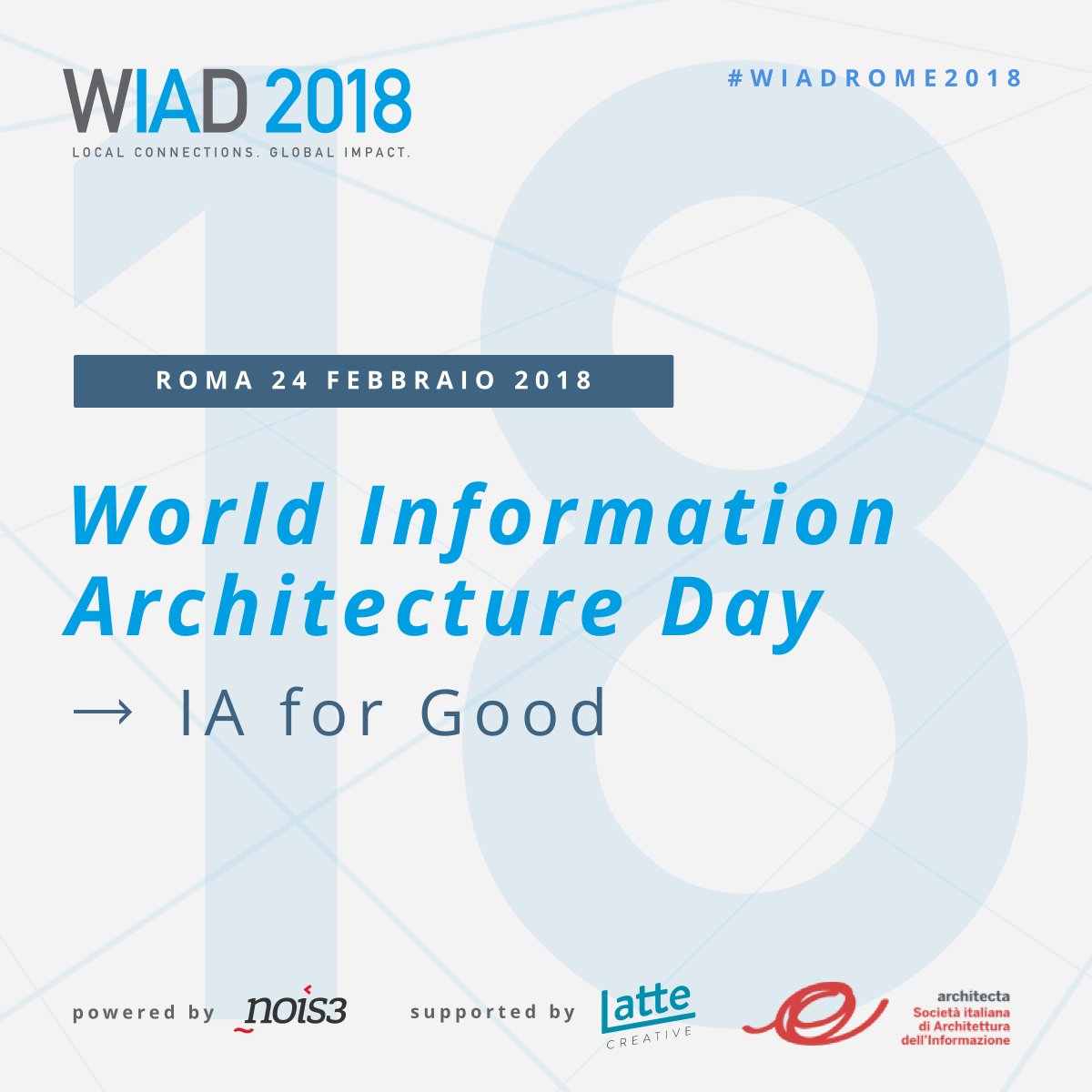 Il 24 febbraio il #WIADRome2018 arriva da @lattecreativeco per parlare di #IAForGoods @wearenois3 @ArchitectaIA Il programma wiadroma.it