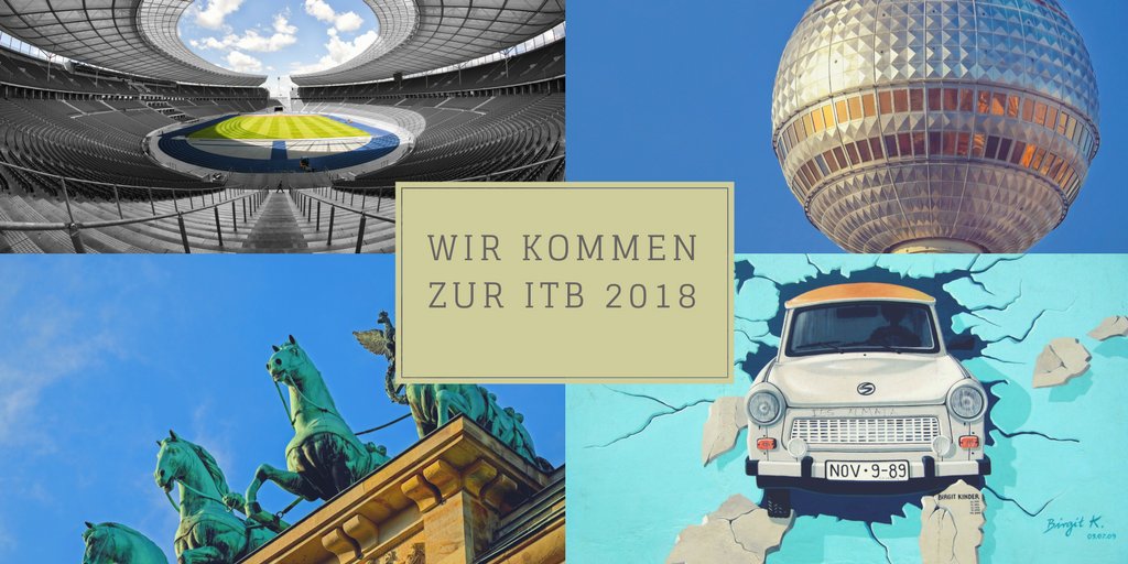 Unsere Vorbereitungen für die diesjährige <a href="/ITB_Berlin/">ITB Berlin</a> sind in vollem Gange. Vom 7. bis 11. März sind wir auf der wichtigsten Reisemesse der Welt vor Ort und freuen uns auf Ihren Besuch (Halle 6.2a am Stand 106)