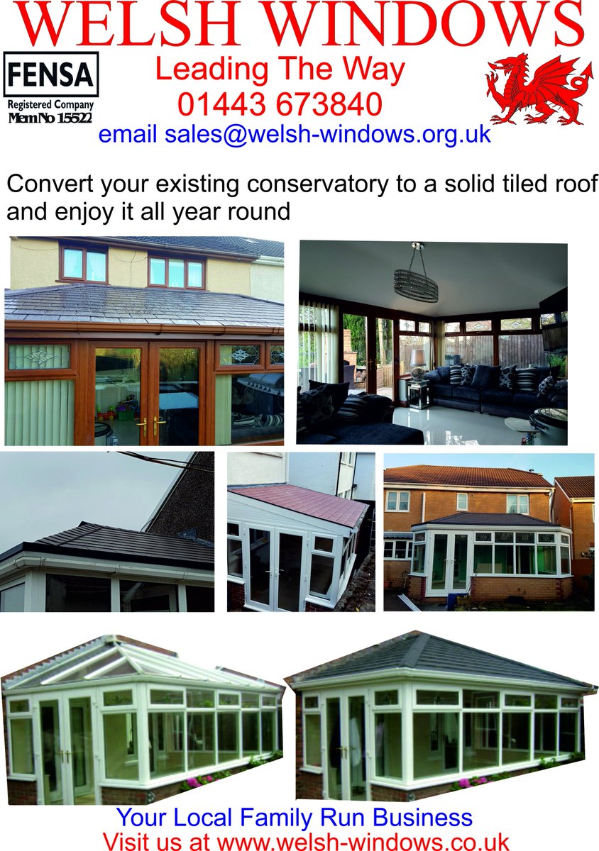 welshwindow's tweet image. Convert your existing conservatory roof to a tiled one, giving you warmth in the winter and keeping you cool in the summer! Enjoying your conservatory all year around!