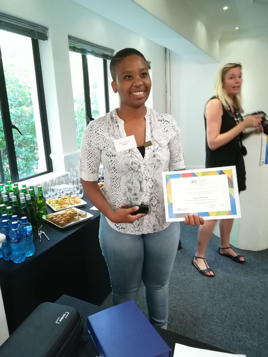 DesertGreenZA's tweet photo. Our chief of markets @ModoP88 is off to Canada in April to represent us at the @EO_GSEA finals 
She recently won the South African round and made us so proud 🏆
We wouldn't have been able to do it without @UPBI_ , the best incubator in mzansi❤️

Cheers to the Agri-Life 
🌱🌾 https://t.co/HtVvALRLSg