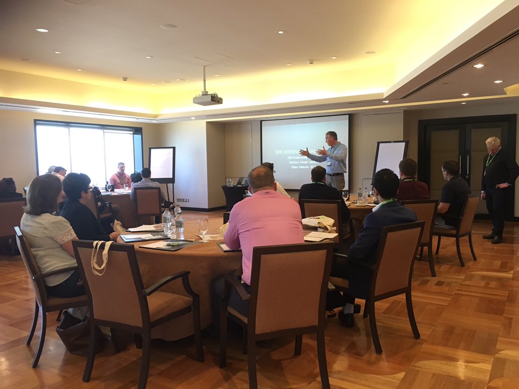 Our President, Roland Graf welcomes the delegates of the Future Leaders Summit. Maybe a future DFK President is sitting in this room? #DFKDubai2018