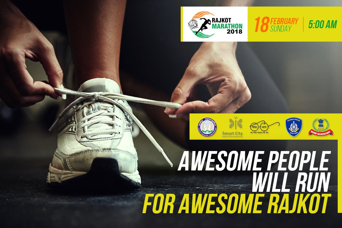 Runrajkot's tweet image. Last Date For Registration #10Feb2018 Visit rajkotmarathon.com #RajkotMarathon2018 #RunForRajkot #RunForSmartCity