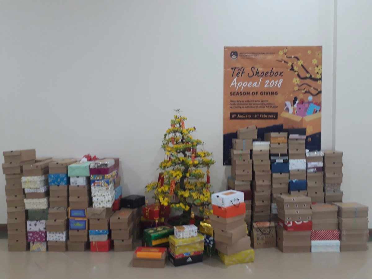 BIS_Community's tweet photo. Wow - thank you to everyone that has donated a tet box this year! We will be distributing as many as possible to community partners this week. #BISHCMC https://t.co/UeKqUGhY3C