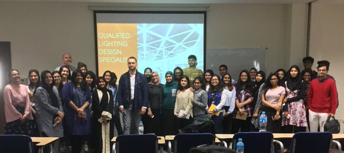 Throw back to our Specification Manager, Neil, giving a lecture on Reynard Lighting at Heriot-Watt University Dubai Campus. Great feedback from the students on the day!