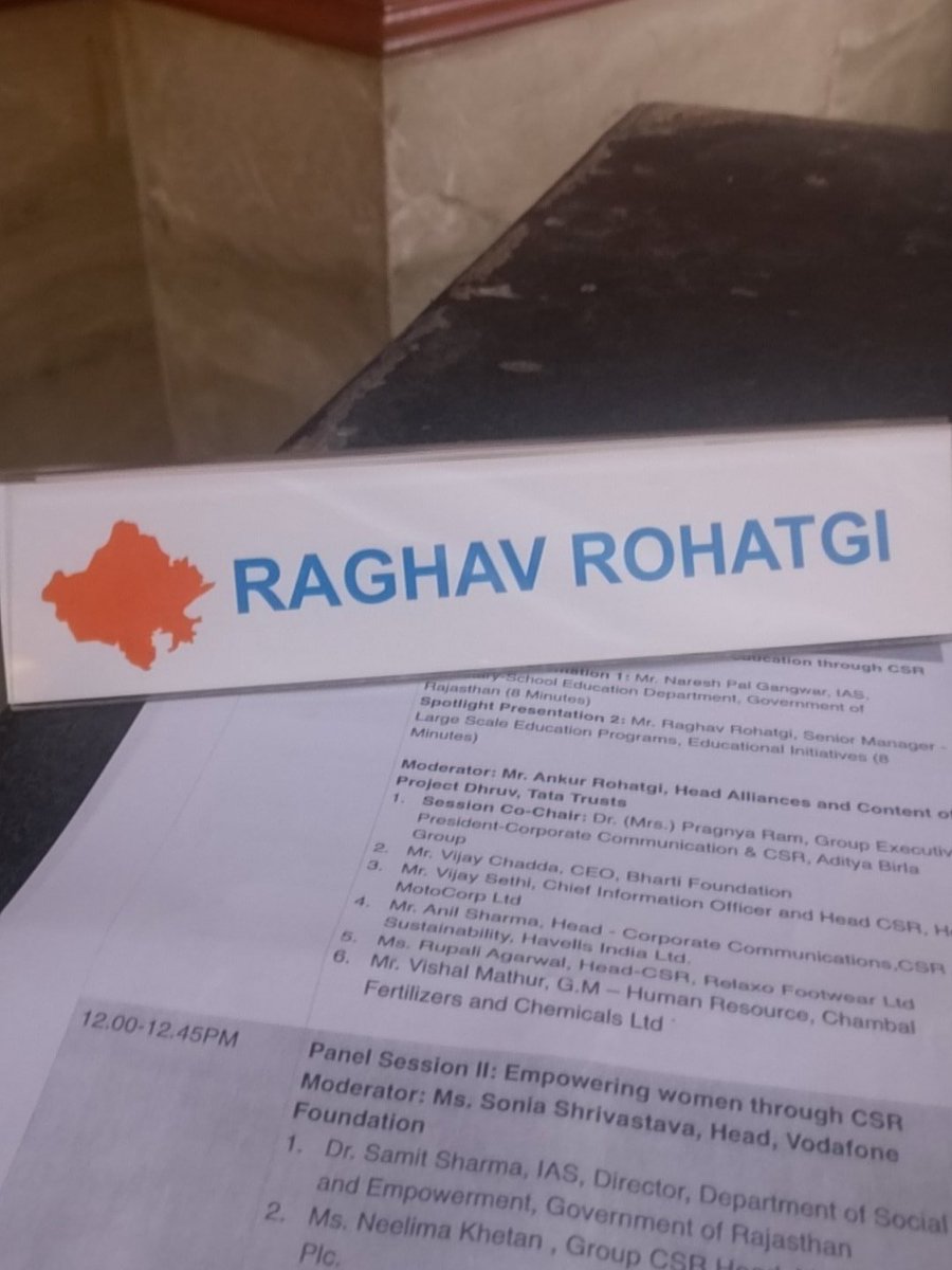 All geared up to hear @Raghav_Rohatgi share insights on Mindspark in Rajasthan at #RajasthanCSR Summit 2018. @eiindia @mindspark_ei @krishanu_c @JPAL_SA @GlobalInnovFund @pgshiksha @jahagirdar_adi