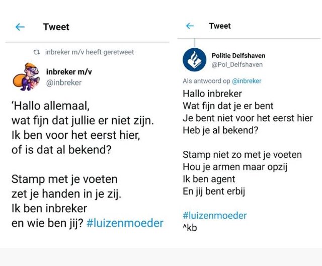 Giels's tweet photo. Ook de @Pol_Delfshaven is gek op de Luizenmoeder 😂 #luizenmoeder #geintjenatuurlijk #halloallemaal #bestemorgen https://t.co/tIzUvFORkw
