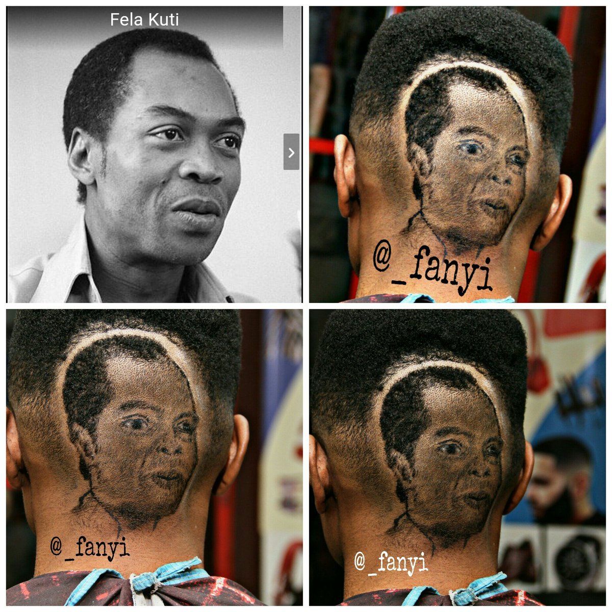 fanyithegallery's tweet photo. Hi twitter

i did a hair art of the Legend Fela Kuti
in tribute to Fela kuti kindly retweet this to support a brother🙌🙏 https://t.co/GCODRwcOIQ