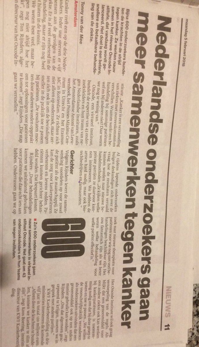 BigChallenges's tweet photo. onderzoekers bundelen krachten in strijd tegen #kanker #OncodeInstitute voor betere en snellere behandeling https://t.co/saGQTuCSdL