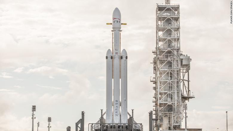 CNN's tweet photo. Falcon Heavy is the name of a highly anticipated SpaceX rocket that's set to launch for the first time on Tuesday. Here's everything you need to know ahead of the launch. https://t.co/nwkNQwjy49 https://t.co/LoyiMg0A9Q