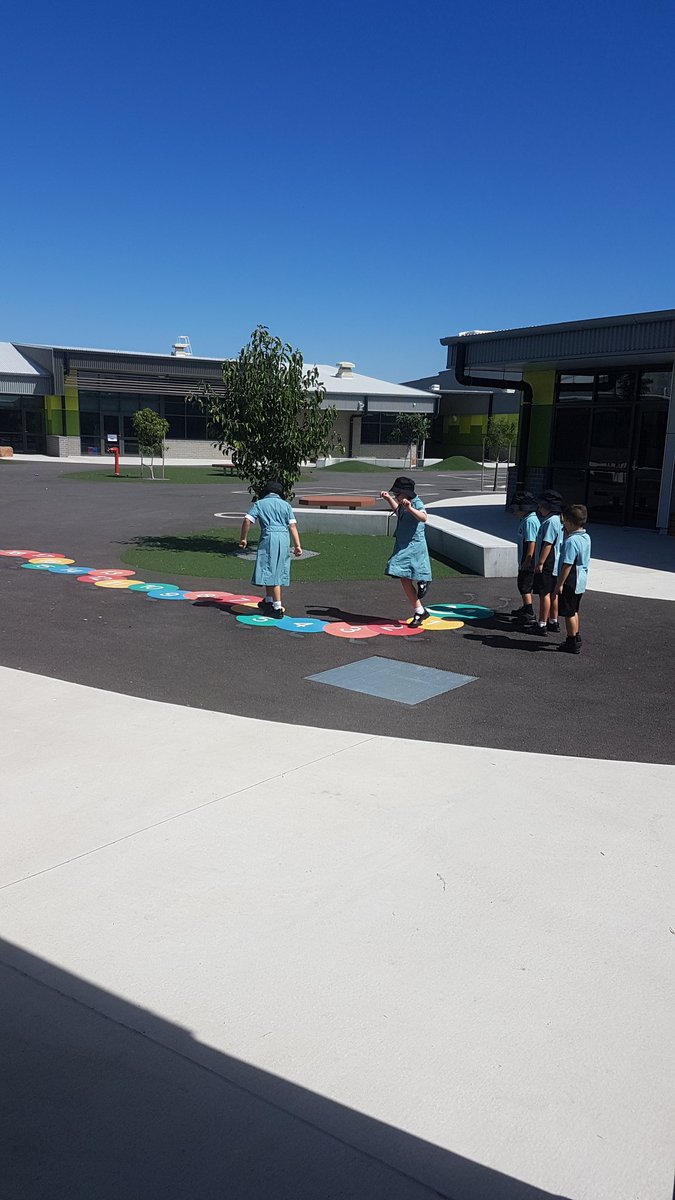 MissADugan's tweet photo. Took my Maths group a.k.a self proclaimed "Math Champions" outside to practice skip counting and used chalk and cards. We also utilised the numbered caterpillars around the school for some fun. #maths #teacher https://t.co/DjrBPSBU1g