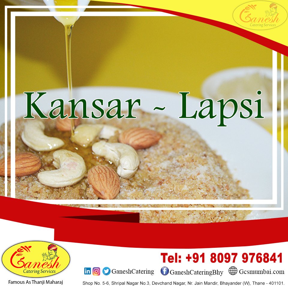 GCSMum's tweet photo. The delicious taste of Kansar Lapsi would leave your mouth watery..
Get the best taste and catering service from Ganesh Catering Service. https://t.co/EzwcovvpeC
