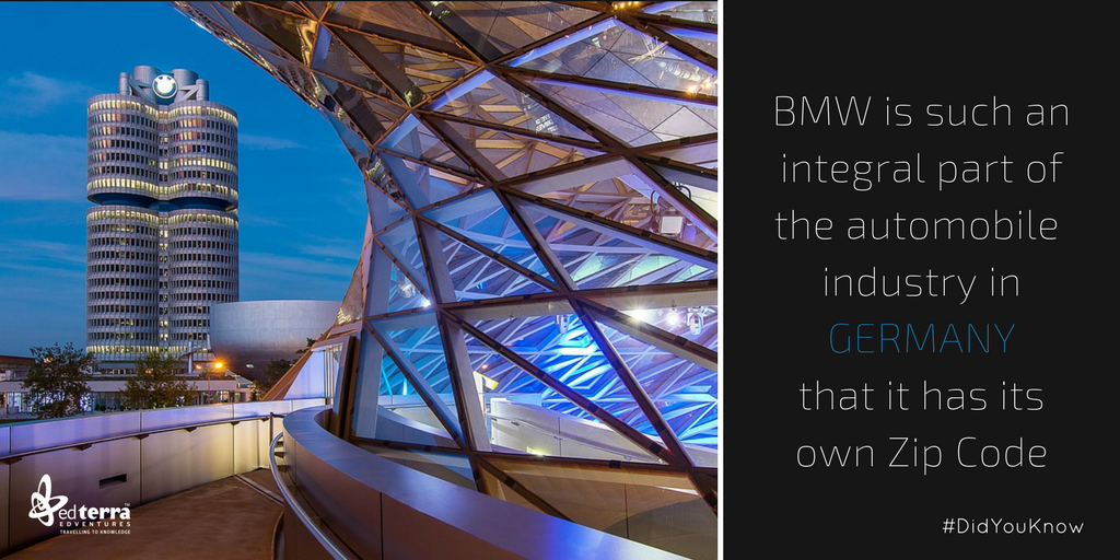 EdTerra's tweet photo. #DidYouKnow ?

#BMW #Factory has it's own zip code in #Germany?

Find out more #cool things about the land of #poets &amp; #thinkers by visiting our page at

https://t.co/vzTBdjgs13

#travelwithEdTerra #Europe #LearnwithEdTerra #EdTerraEdventures #Deutschland #Deutsch #football #cars https://t.co/t7mgaiSxR3