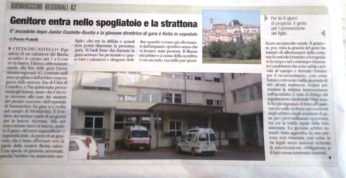 AiaCastello's tweet photo. Gli arbitri tifernati non commentano un fatto che si commenta da solo🙁. Grazie a chi, presente al campo, ha contribuito all'identificazione dell'autore del fatto. Un abbraccio affettuoso a R. con l'augurio di riprendere quanto prima e con gioia il cammino arbitrale. #ENJOYTHEREF https://t.co/ESywi8x6uf