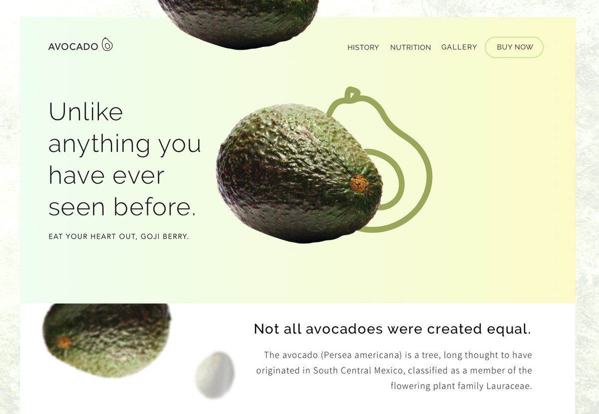 metrikfire's tweet photo. I made a landing page for Avocado because Potato already has one. #uidesign #DailyUI #uichallenge #uxdesign #sketch #Avocado https://t.co/uFK1Qk5ZjT