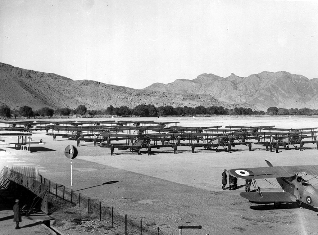 Westland Wapitis of Nos <a href="/27_Sqn/">27 Squadron</a> and 28 Squadron lined up at Kohat, India, for an inspection #OnThisDay 1934 #avgeek