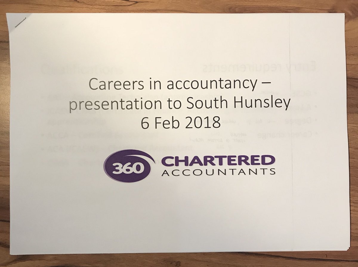 We’re looking forward to introducing @southhunsley students to the wonderful world of #accountancy today. Who knows - we could meet a future #Team360 apprentice!