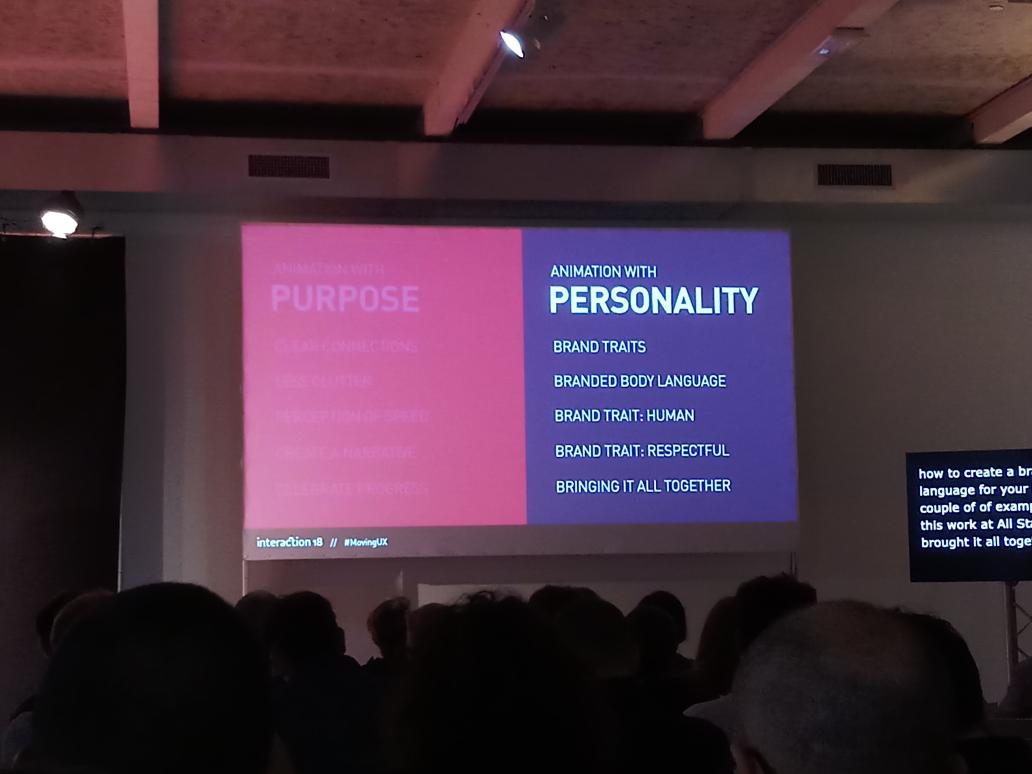 someaire's tweet photo. Enjoying the cool (and really funny) #MovingUX talk by Katie Swindler @madamautonomous https://t.co/fQucG9JlvT