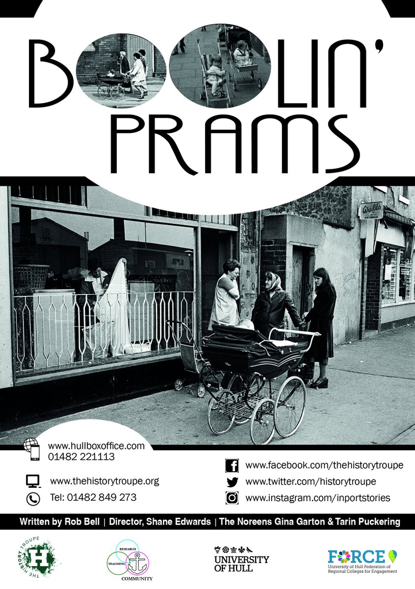 🎭#SHOWDATE 8th Feb (the tour continues) #BoolinPrams 
🏫<a href="/HoltbyWinifred/">Winifred Holtby</a> Academy | Midmere Avenue, Leads Road, Hull HU7 4PW
⏲️ 7:30pm 🎟️<a href="/HullBoxOffice/">Hull Box Office</a> | £7 
Director, Shane Edwards | Cast, <a href="/tarinmarie92/">Tarin Puckering</a> <a href="/GinaGarton/">Gina Garton</a>
<a href="/whatsabouthull/">What's About Hull</a> <a href="/HullFringe/">Hull Fringe</a> <a href="/hull_libraries/">Hull Libraries</a> <a href="/Hullhistorynews/">Hull History Centre</a>