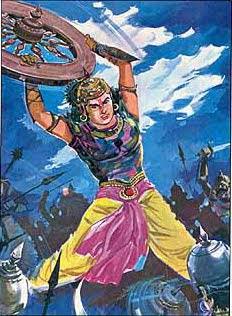 Arjuna killed thousands of Samsaptakasa but couldn’t exterminate all of them. On the other side of the battlefield, the remaining four Pandavas and their allies were finding it impossible to break Drona’s Chakra formation.