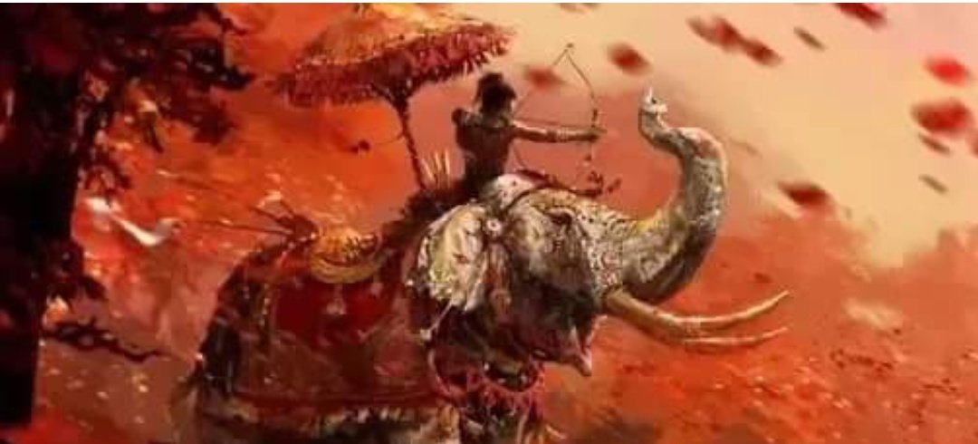 Bhagadatta had been creating havoc among the Pandava troops by defeating great warriors like Bhima, Abhimanyu, and Satyaki. Now, he fought with Arjuna riding on his gigantic elephant named Supratika.