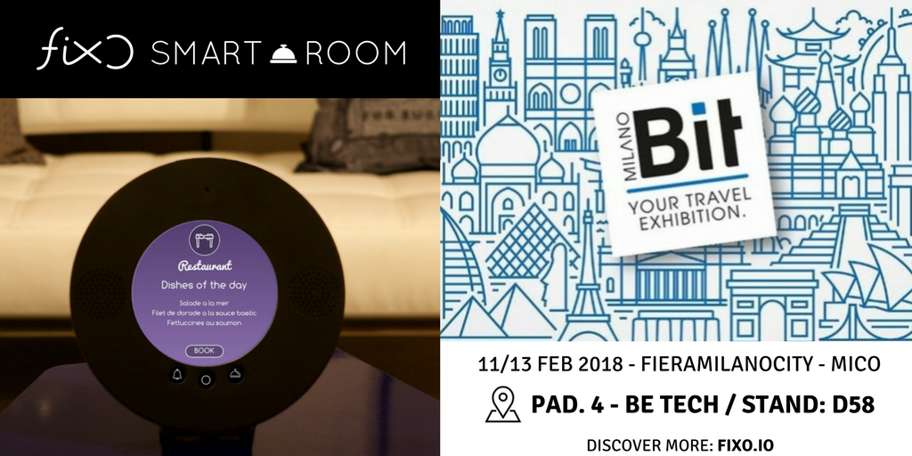fixosmartdisc's tweet photo. 🛸FIXO alla @bitmilano 🛸per presentare il progetto #SmartRoom, il concièrge a controllo vocale che garantisce una #CustomerExperience unica e #Upselling di servizi per il settore #Hospitality🛎️#betech @kornfeind #bit2018 #fixo #smartroom #dontbesquare https://t.co/uN7OulWII3