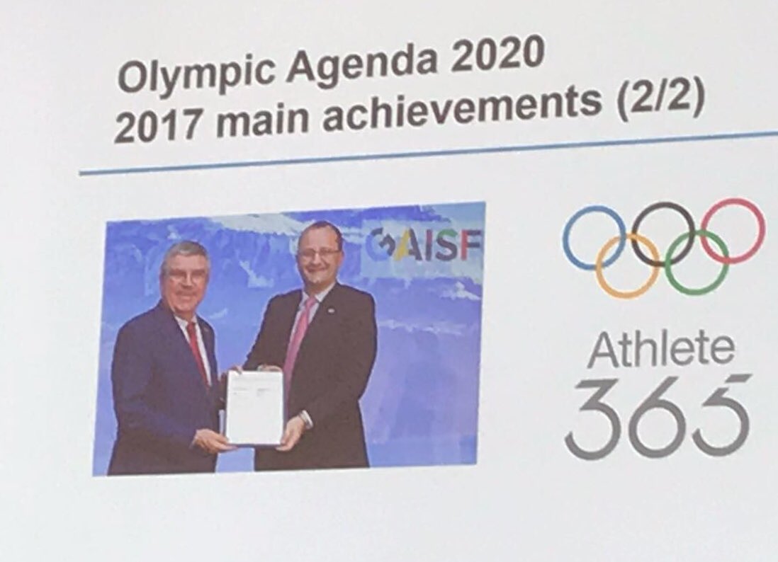The relationship between #GAISF and the #IOC continues to strengthen as we work closely together for the good of #sport. Great to see the <a href="/gaisf_sport/">GAISF</a> MoU with @IOCMedia recognised as a highlight of 2017.
