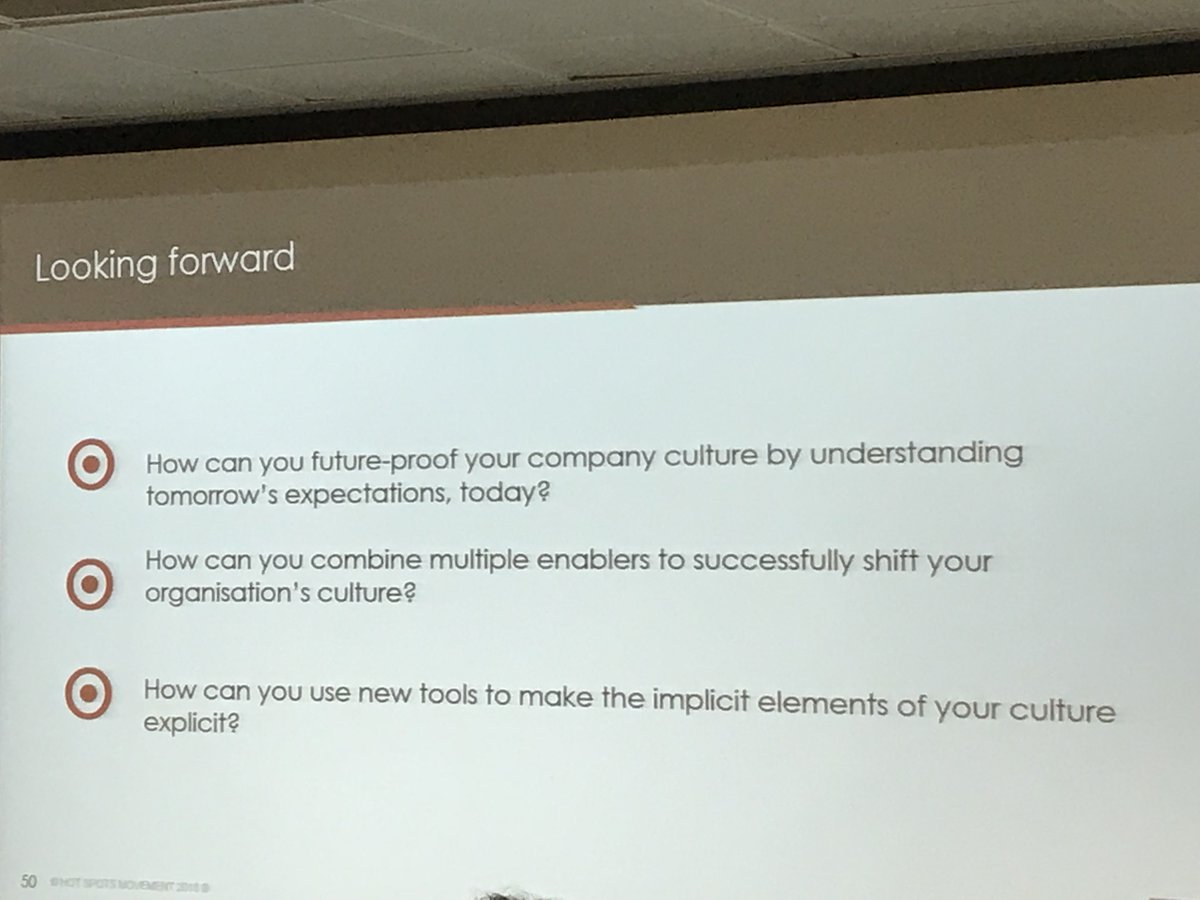HarrietMol's tweet photo. Questions to ask yourself about culture #futureofwork2018 https://t.co/eEFHPPFXhV