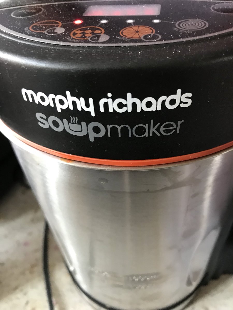 Butternut squash soup on the go today in <a href="/LoveYourMorphy/">Morphy Richards UK</a> soup maker with <a href="/Knorr/">Knorr</a> vegetable stock herb infusion stock cubes, and a good amount of s+p , 2 whole butternut squash , cut into small cubes 1 of each stock cube, water 💦 up to the max mark , a good grind of salt + pepper
