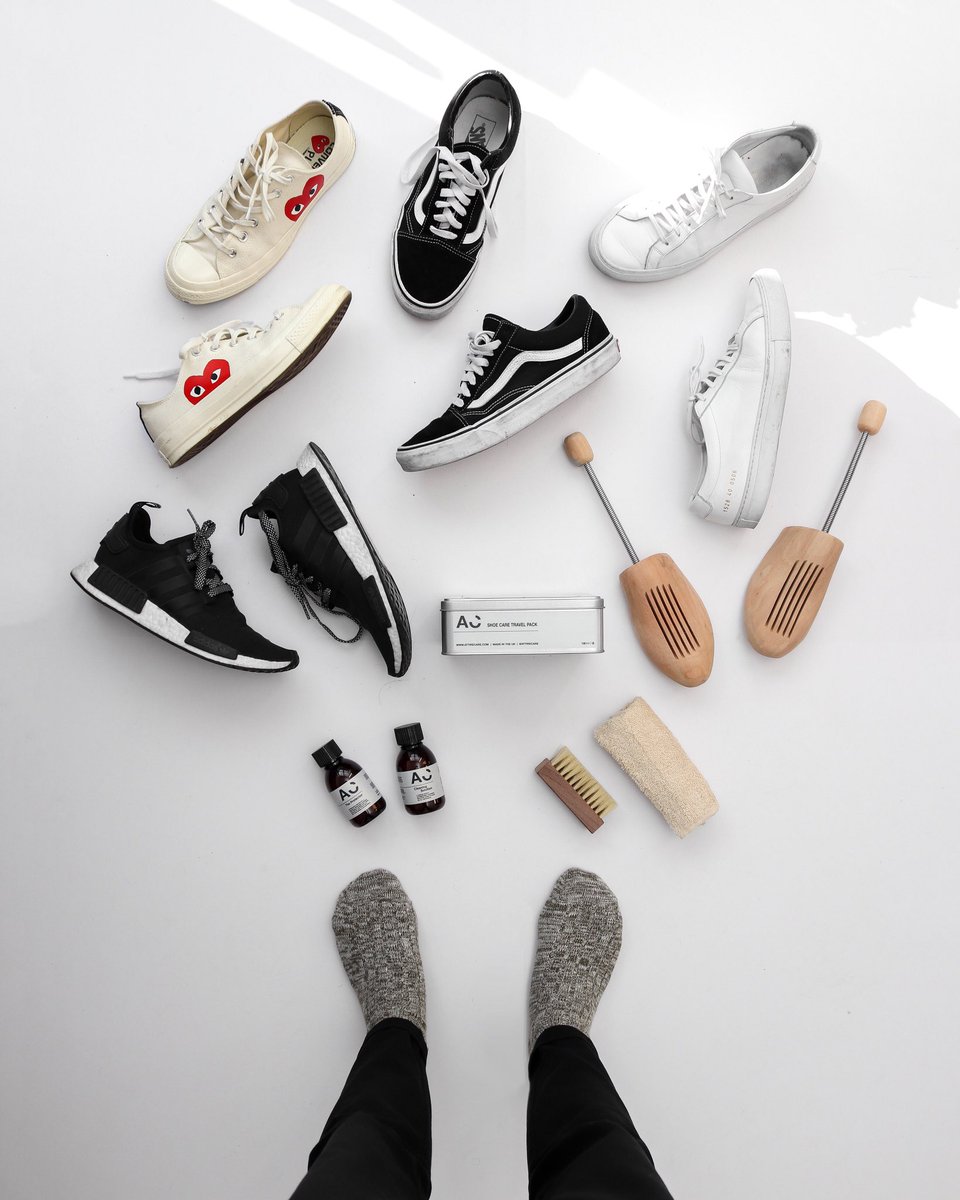 Giving the Jason Markk a rest and trying out this set from <a href="/attirecare/">attirecare</a> today. So far, so good 👍🏻