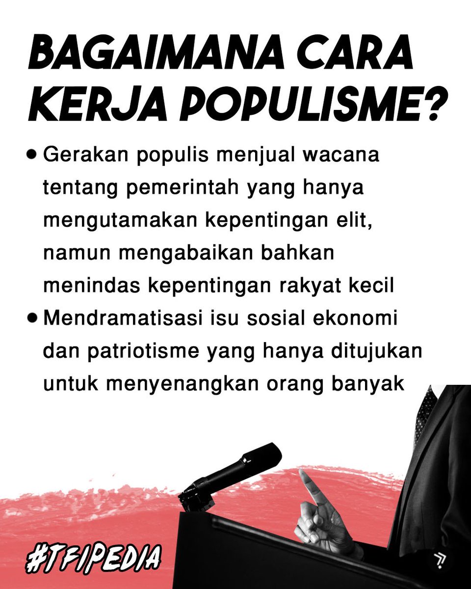 thefactisco's tweet photo. Kata ‘Populism’ masih terdengar asing? Yuk baca #TFIpedia perdana tentang Populism!
#tfipedia #tfiexplains #tfinews #Populism https://t.co/C9ZIdEj5Fo