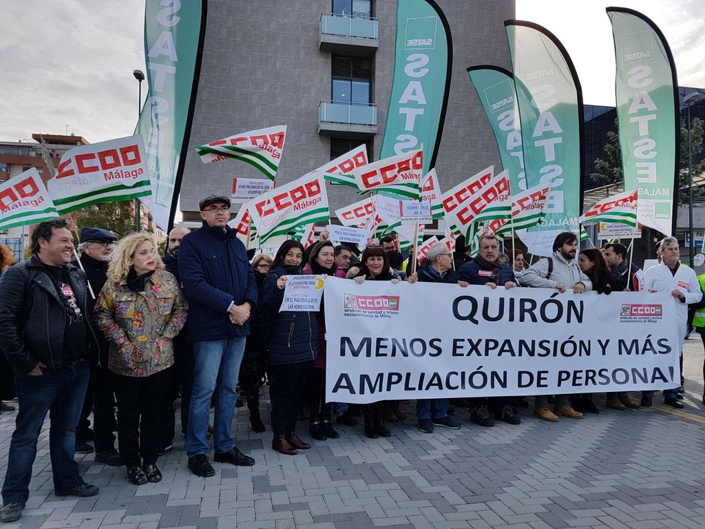 paralagenteMLG's tweet photo. Esta mañana nos movilizamos y solidarizamos con la plantilla de @quironsalud #Malaga @Hospital_Quiron que viene padeciendo explotación laboral, falta de conciliación y empatía en las relaciones laborales por parte de la empresa, y obstrucción a la libertad sindical. https://t.co/eF8rQqVm0f