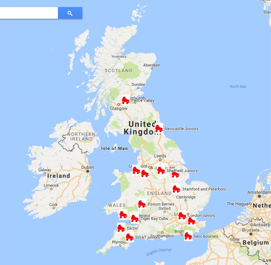 Keeping up the momentum from #RDWC2018 we've put together a map of #juniorrollerderby teams in the UK as we need more junior games! Know of any more? Pls RT or share with anyone who might be involved with a junior team.

<a href="/rdjunkies/">Artoo</a> <a href="/thederbyapex/">The Apex</a> ow.ly/K6LH30ieg35