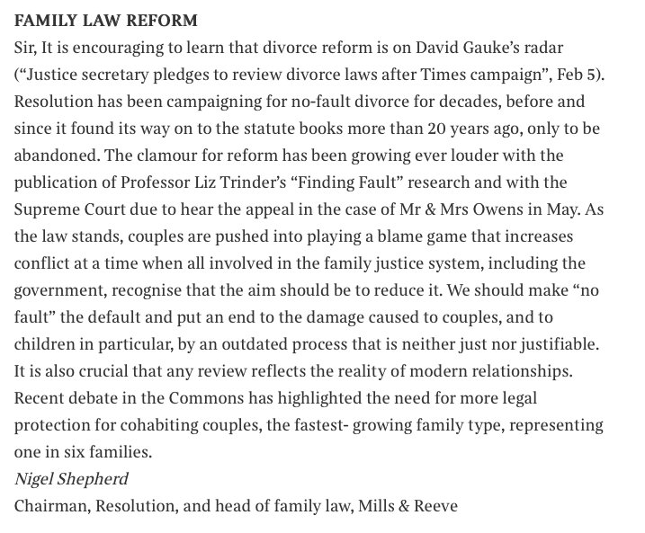 "We should make “no fault” the default and put an end to the damage caused to couples, and to children in particular, by an outdated process that is neither just nor justifiable." bit.ly/2EID2Y6  

via <a href="/topfamilylawyer/">Nigel Shepherd</a> #ABetterWay #MakeNoFaultTheDefault
