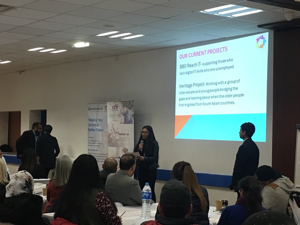 CllrLubna's tweet photo. @E4All_NW Event - Wonderful turn out listening to inspirational speakers from elderly bloggers to entrepreneurs and young people working on the Hertigate project with @SLYNCS_ 😀Thanks to staff who organised and helped me to attend!#collabwork #communityevent https://t.co/DlhvERHYK2